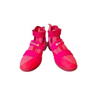 Nike Lebron Pink Breast Cancer Sneakers Size 6Y Rare Soldier 10
